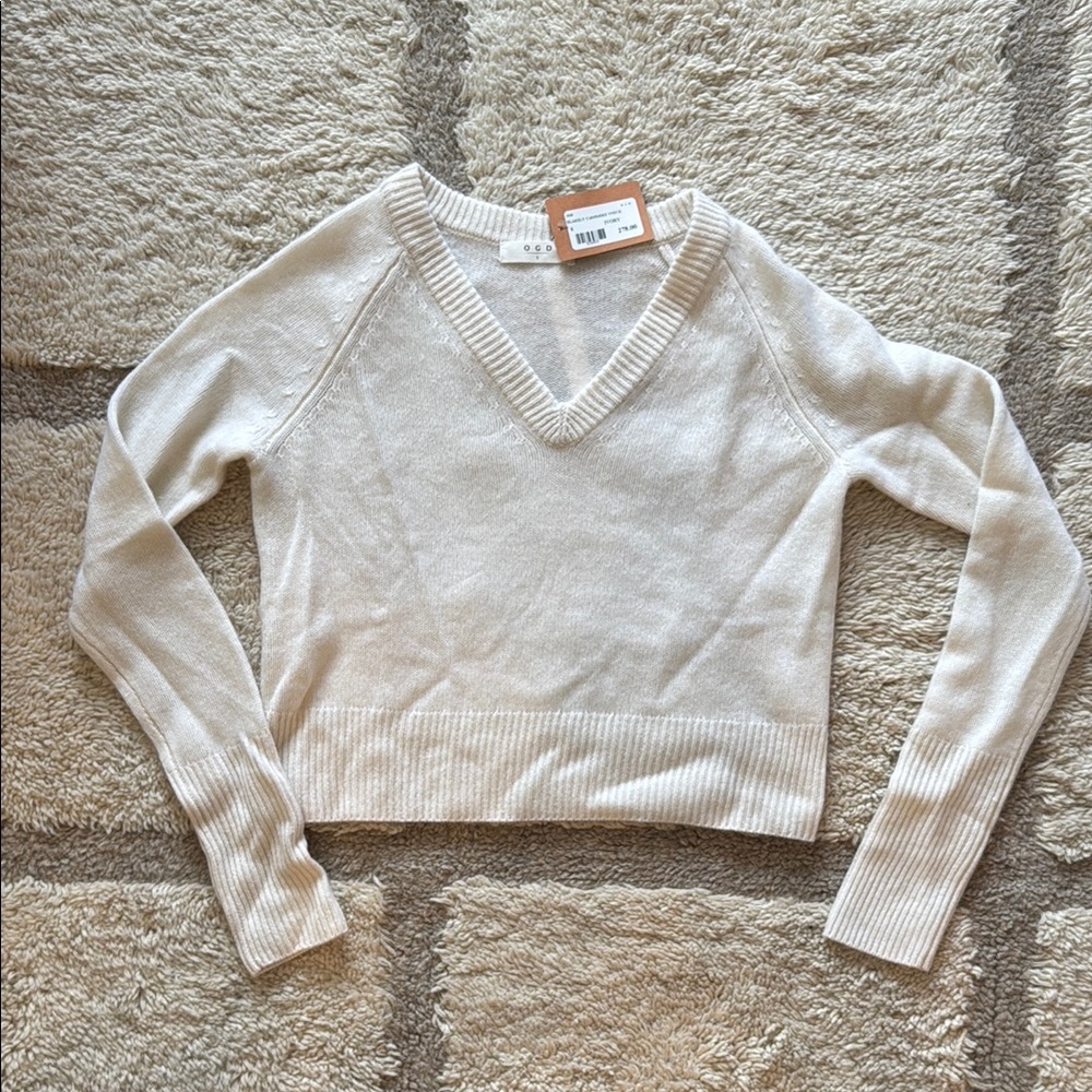 V-Neck Cream Sweater